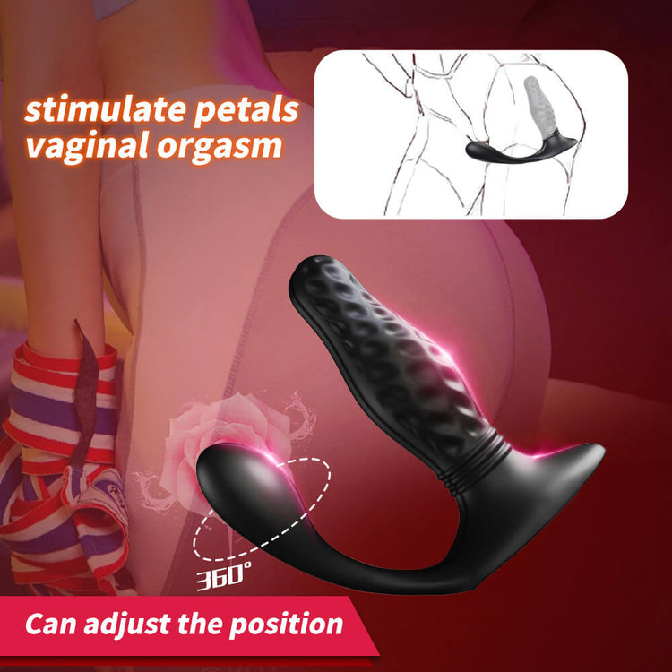 Diamond Drill anal vibrator showing the flexible 360-degree adjustable external stimulation arm