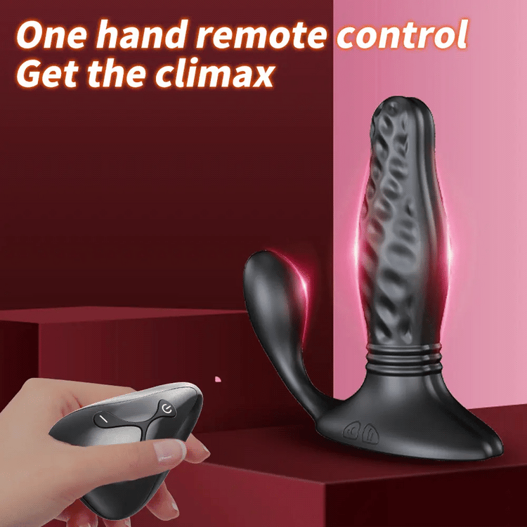 Diamond Drill remote control anal vibrator with textured shaft and adjustable outer arm
