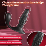 Diamond Drill textured thrusting butt plug with rounded tip, flexible outer arm and flared base