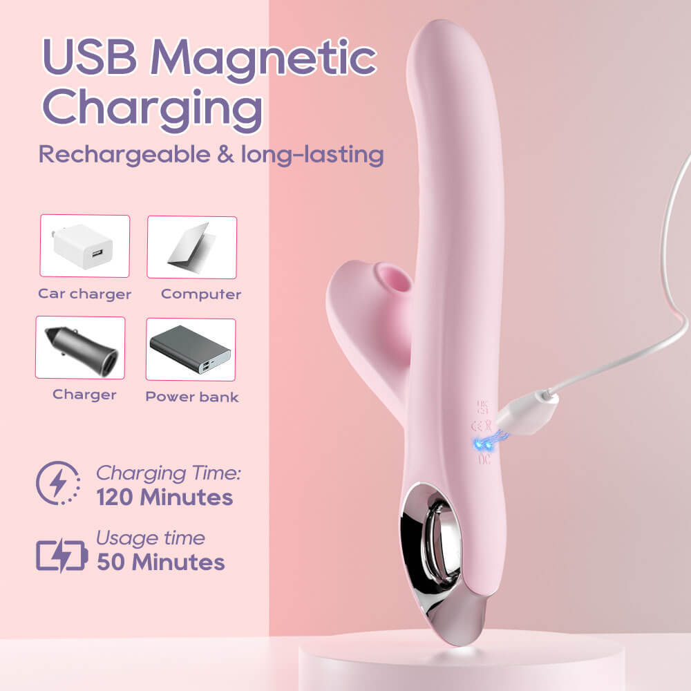 Elara rechargeable rabbit vibrator with USB charging cable