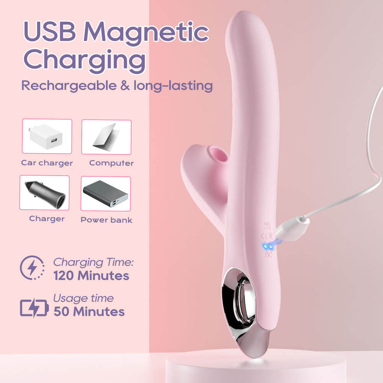 Elara rechargeable rabbit vibrator with USB charging cable