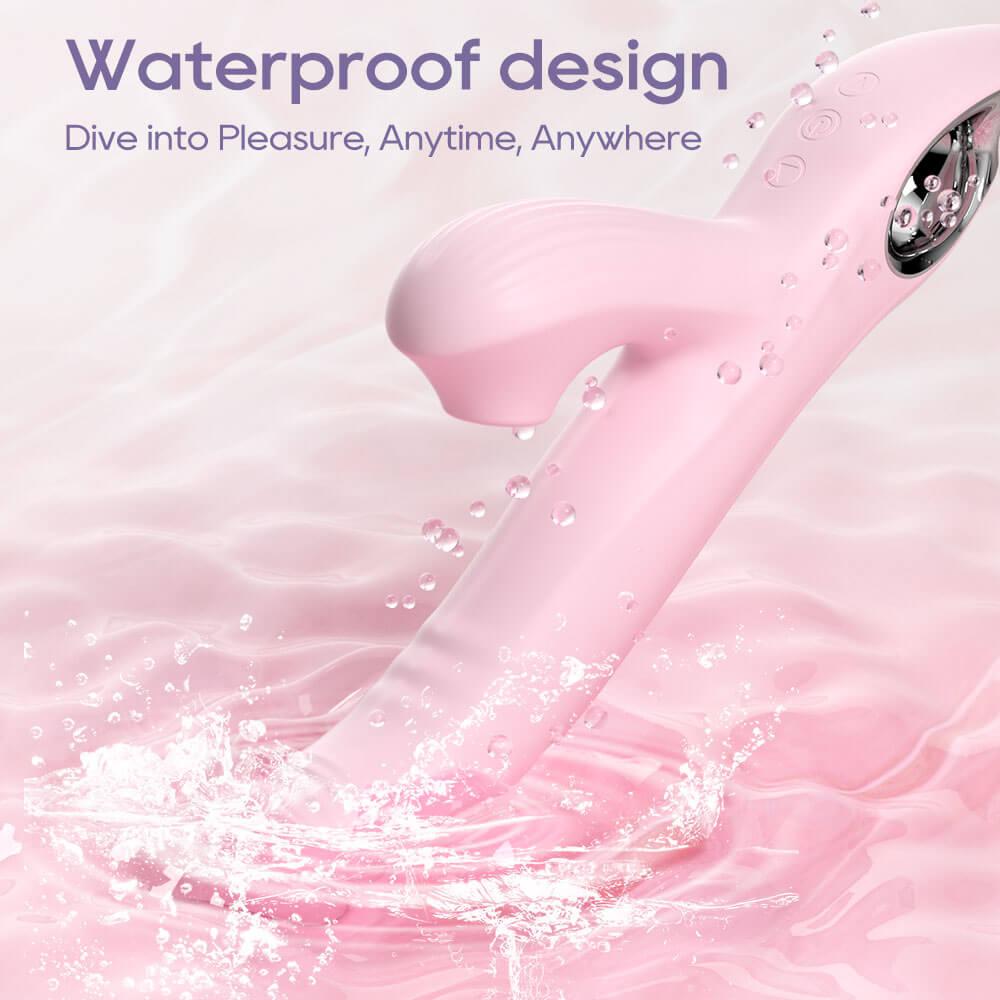 Elara waterproof thrusting rabbit vibrator shown in water