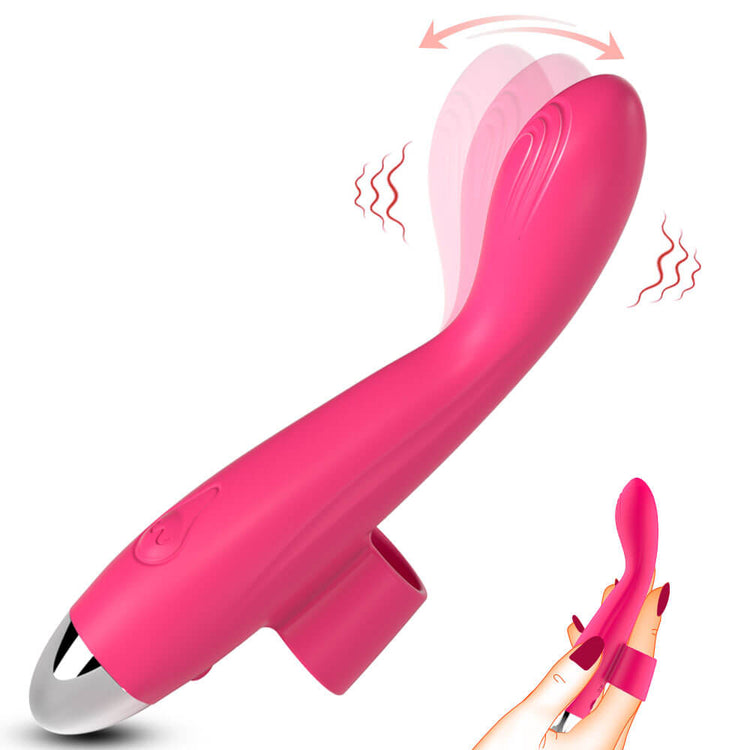Elva G-spot finger vibrator with flexible curling tip motion