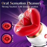 First Kiss suction vibrator demonstrating its lip and tongue movement