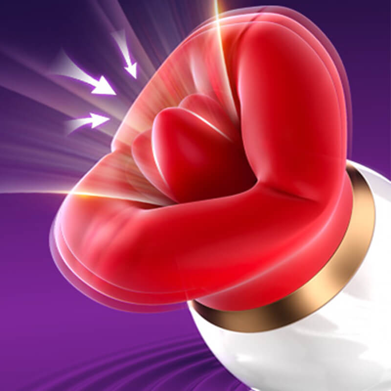 Close-up of the First Kiss tongue stimulator and surrounding suction opening