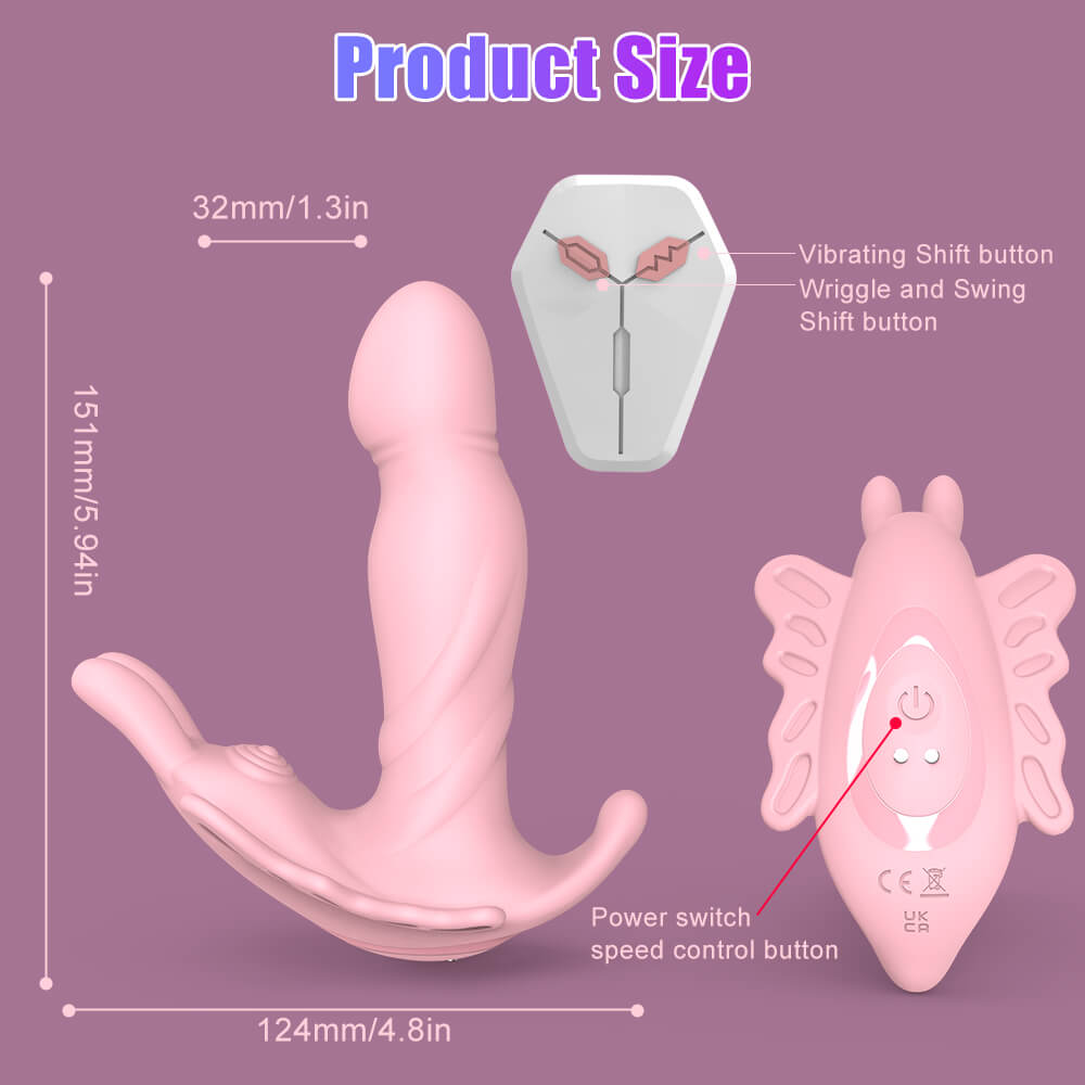 Flutter wearable butterfly vibrator product dimensions