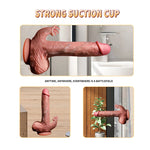 Howitzer dildo mounted vertically and horizontally with its suction-cup base