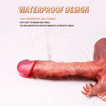 Howitzer silicone dildo being rinsed under running water