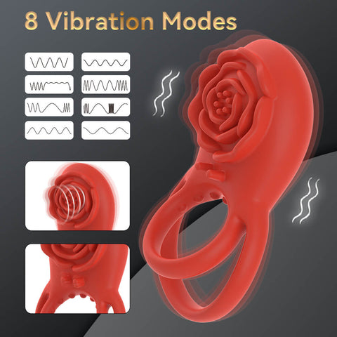 jewel-couples-remote-controlled-rose-cock-ring-red