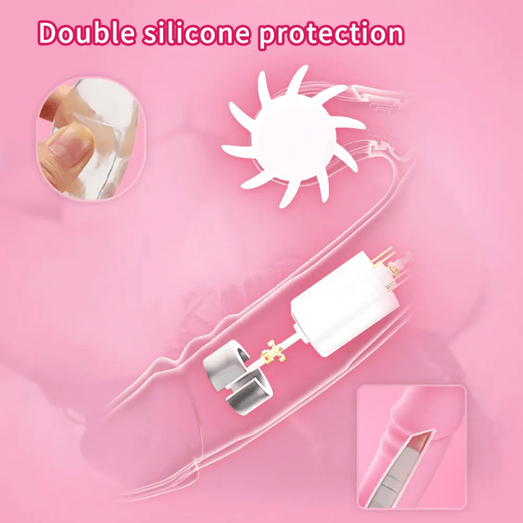 Lotus vibrator showing its double-layer silicone contact structure