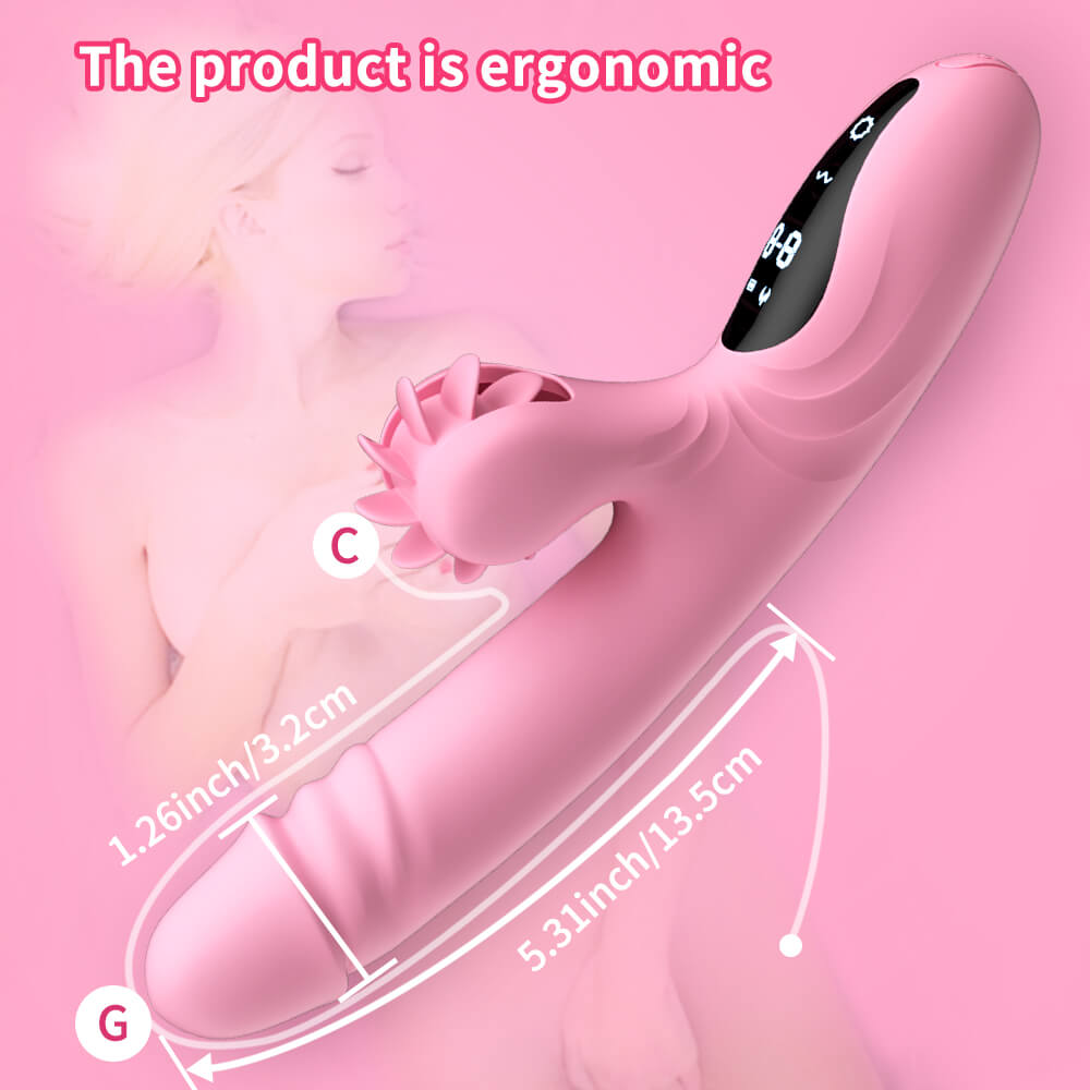 Ergonomic Lotus thrusting G-spot vibrator with onboard controls