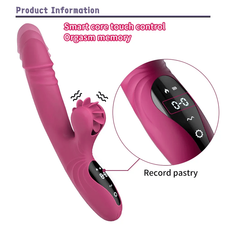 Lotus thrusting vibrator with previous-setting memory function
