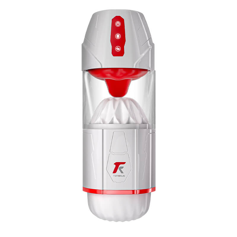 Front view of the Magic Tongue blowjob toy showing its tongue licking mechanism