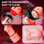 Removable parts of the Magic Tongue blowjob toy for easier cleaning