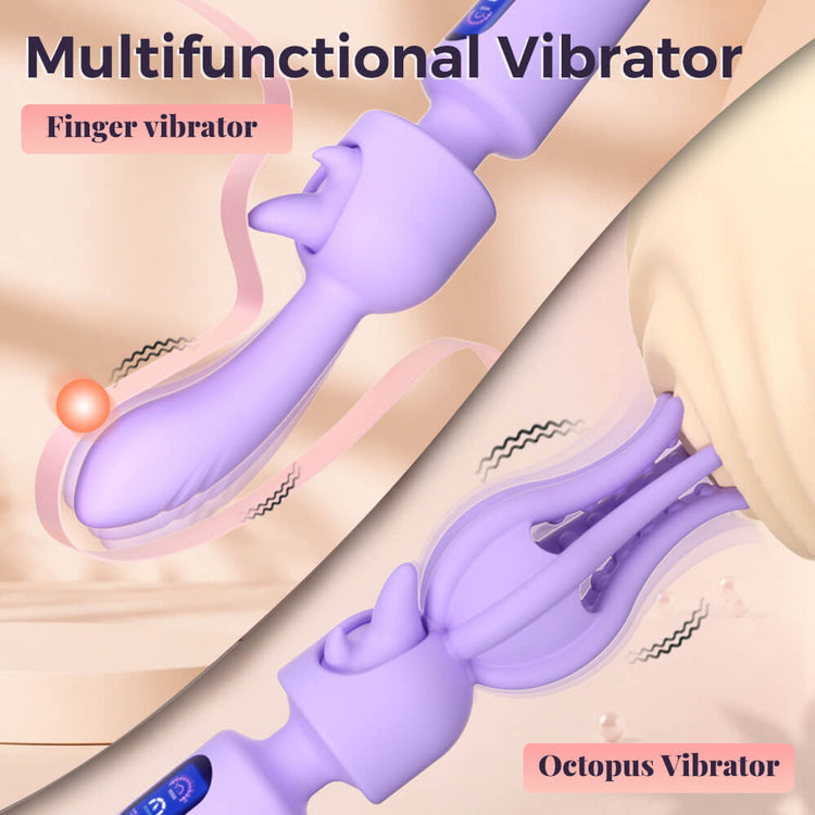 Flexible multi-finger silicone massage head for Mira vibrator