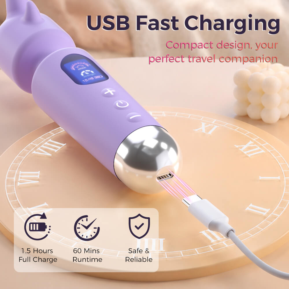 Mira rechargeable vibrator with USB charging and 60-minute runtime