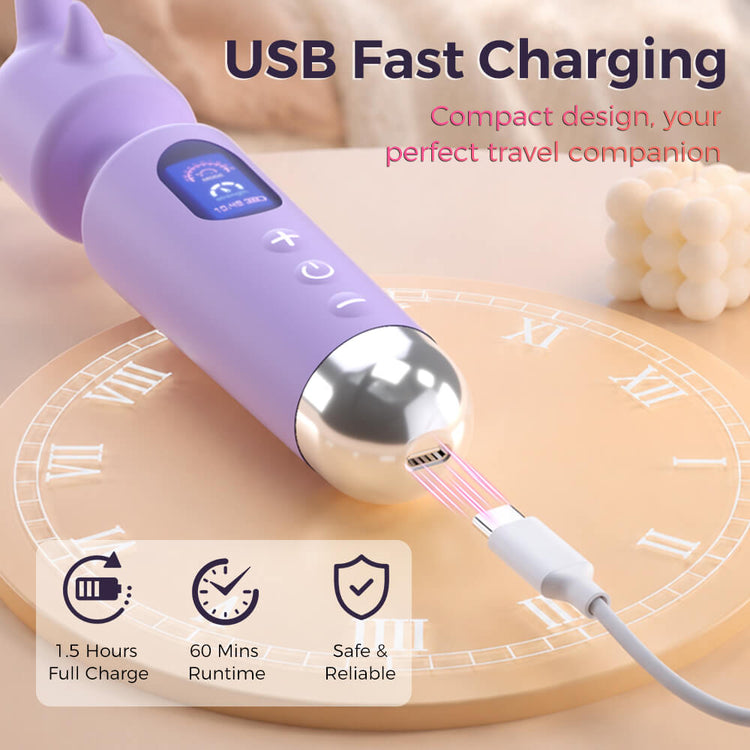 Mira rechargeable vibrator with USB charging and 60-minute runtime