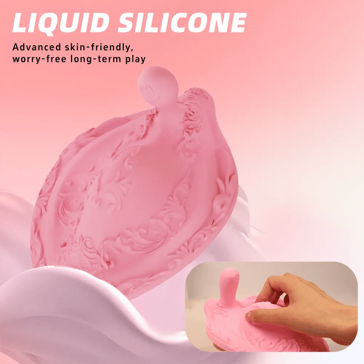 Close-up of the soft silicone surface on the pink Phoenix vibrating anal plug