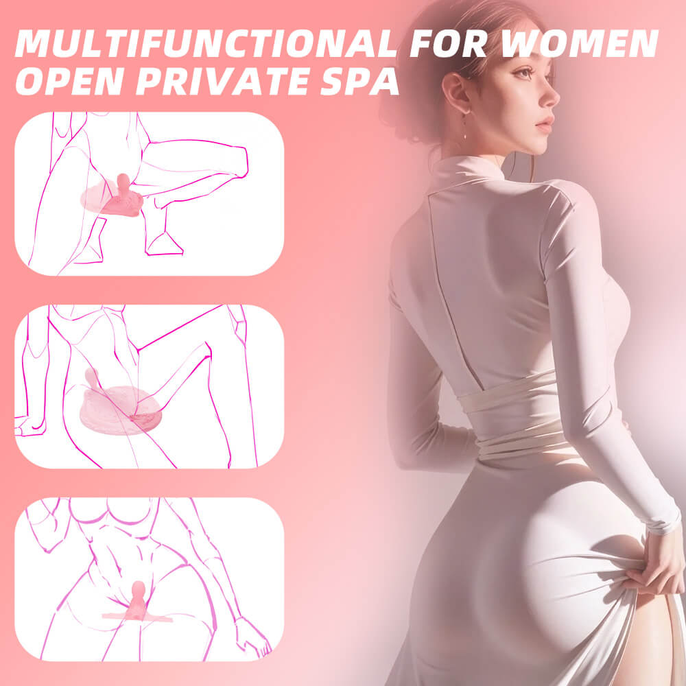 Illustrated seated positions for using the Phoenix unisex anal vibrator