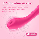 Pure G spot vibrator showing 10 vibration patterns and a listed noise level of up to 60 decibels