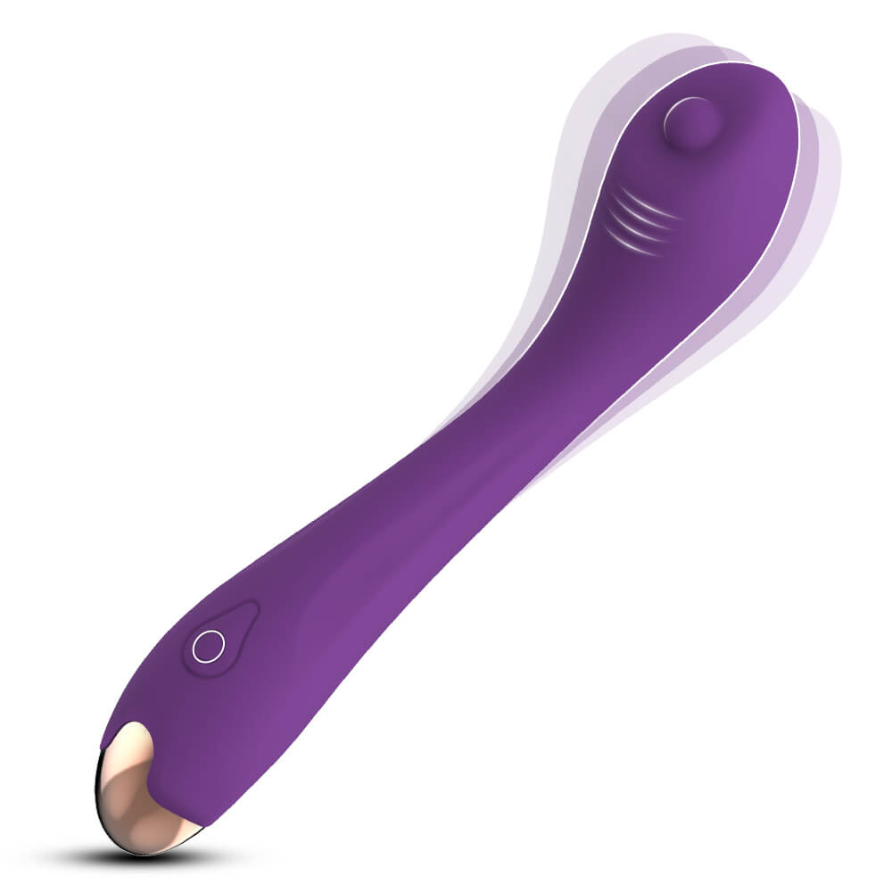Purple Pure thumb-shaped G spot vibrator with flexible curved body