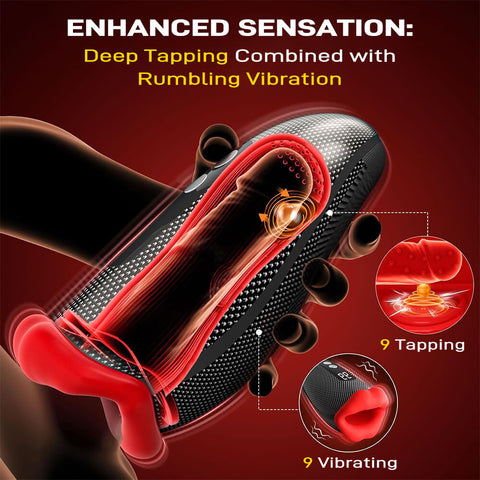 Seabull app-controlled male vibrator with internal tapping mechanism