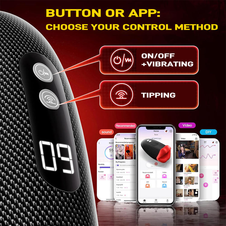 Seabull male vibrator with physical buttons and mobile app control