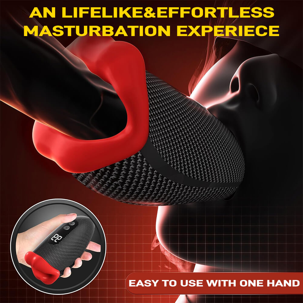 Seabull handheld vibrating male masturbator with mouth-shaped entrance