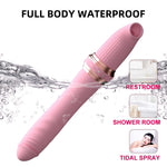 Seahorse suction and thrusting vibrator shown in water to illustrate IPX6 resistance