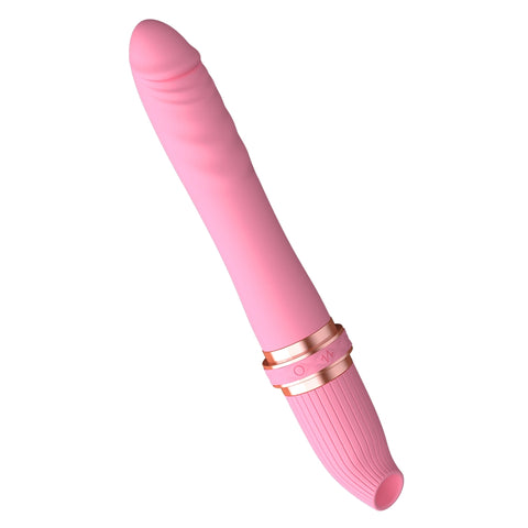 Pink Seahorse clitoral suction and thrusting vibrator on a white background
