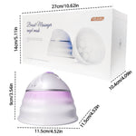 Seraphie nipple suction vibrator and packaging dimensions in centimeters and inches