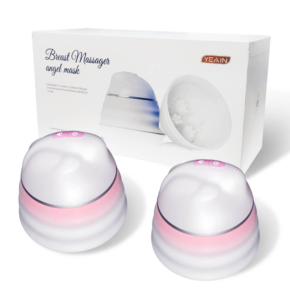 Seraphie pink nipple suction vibrator with dual silicone cups