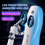 Sirius automatic blowjob machine with LCD touchscreen control for adjusting suction, vibration, and thrusting modes