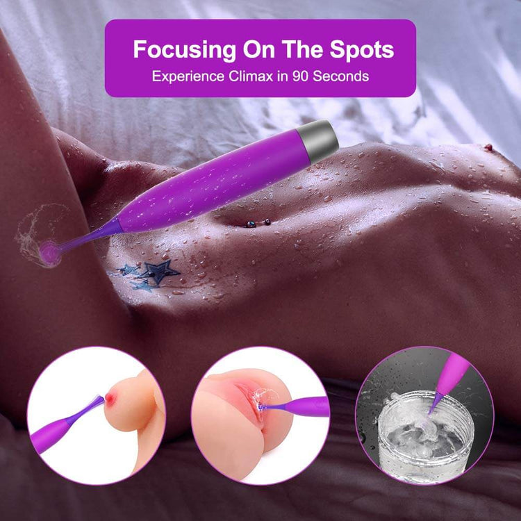 Smurfs pinpoint vibrator shown for targeted external stimulation on sensitive areas