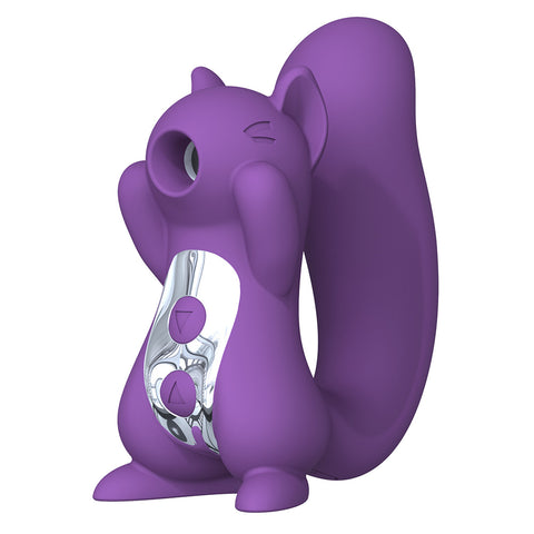 Purple Squirluxe clitoral suction and G-spot vibrator with curved tail