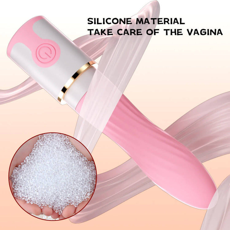 Stun Bomb pink vibrator with a silicone material detail