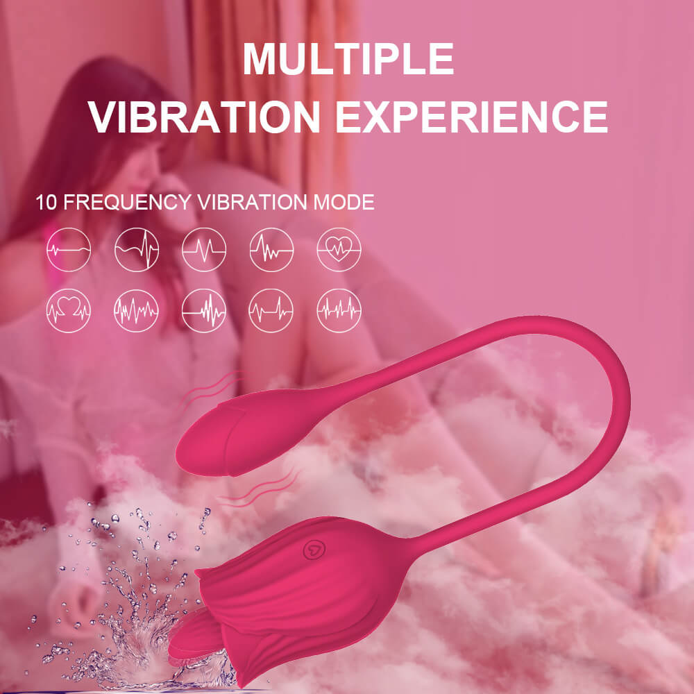 Sylva rose and egg vibrator with 10 combination modes