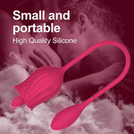 Compact Sylva rose vibrator with flexible connector and vibrating egg