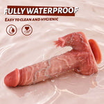 Waterproof thrusting dildo designed for easier cleaning