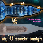 Comparison of the Tyrant knotted fantasy design with a smooth realistic dildo