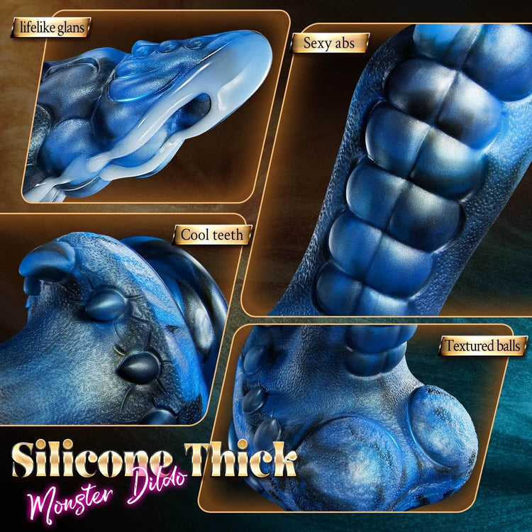 Close-up of the raised knots and textured surface on the Tyrant dildo