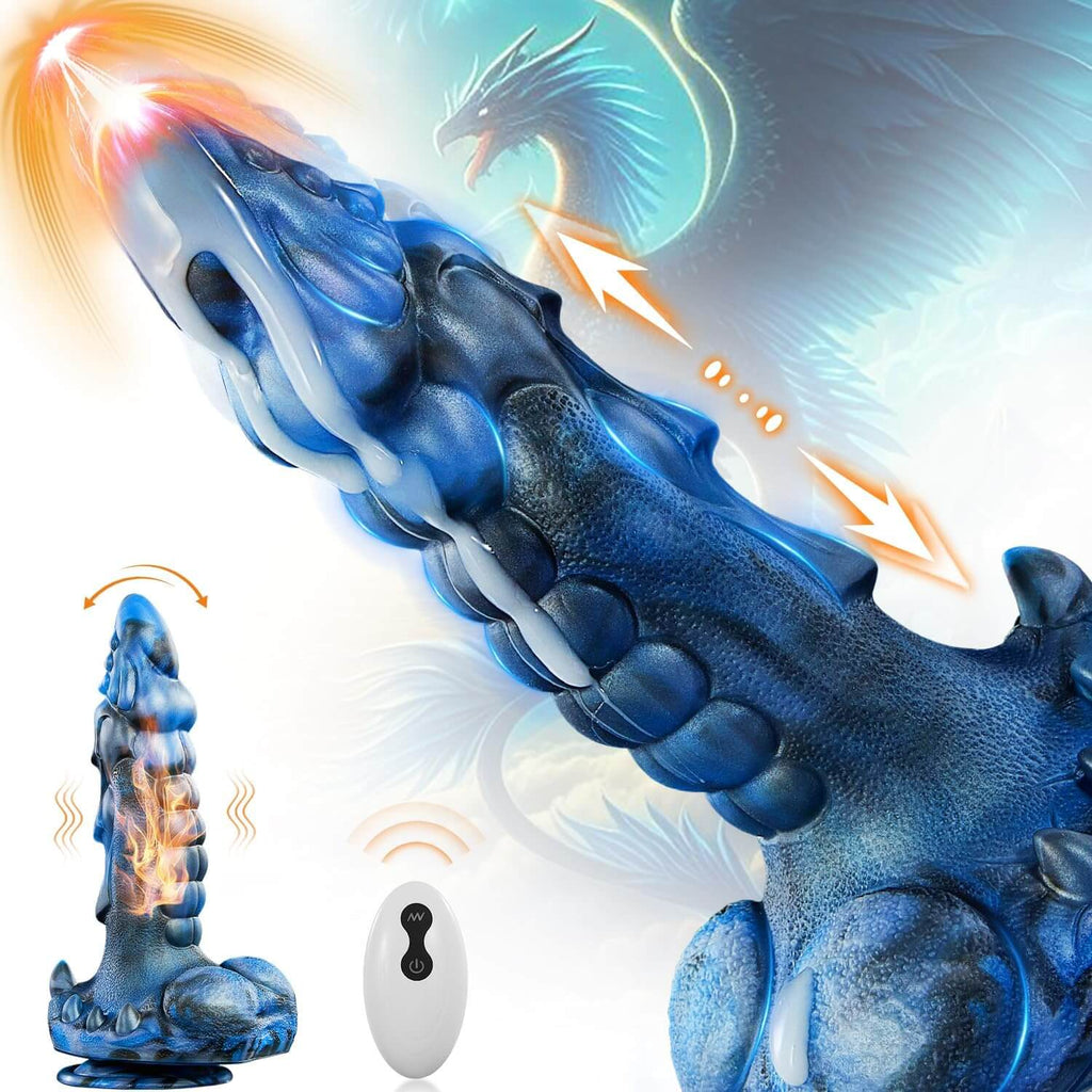 Tyrant thrusting dildo with rotation, warming and wireless remote control