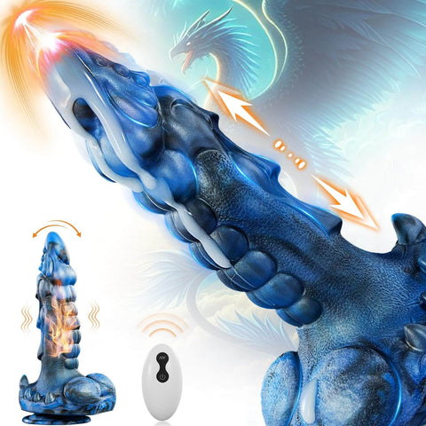 Blue Tyrant knotted fantasy dildo with a suction-cup base