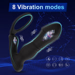 Vibe vibrating prostate massager and cock ring showing eight vibration patterns