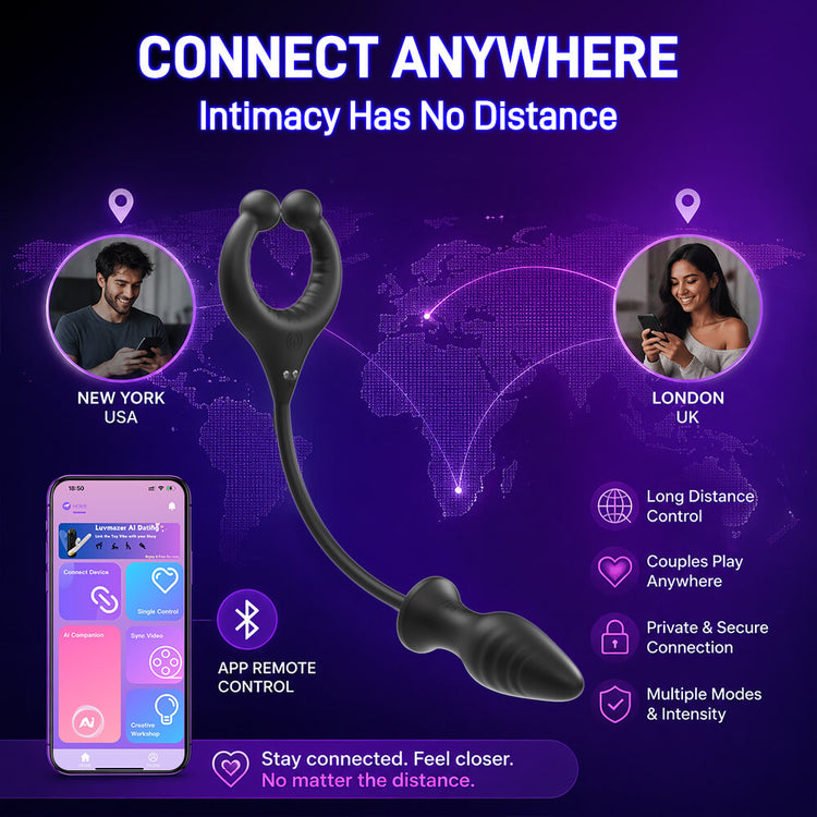 Vortex dual stimulation design combining a vibrating cock ring and anal plug