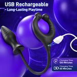 Vortex USB rechargeable vibrating cock ring and anal plug