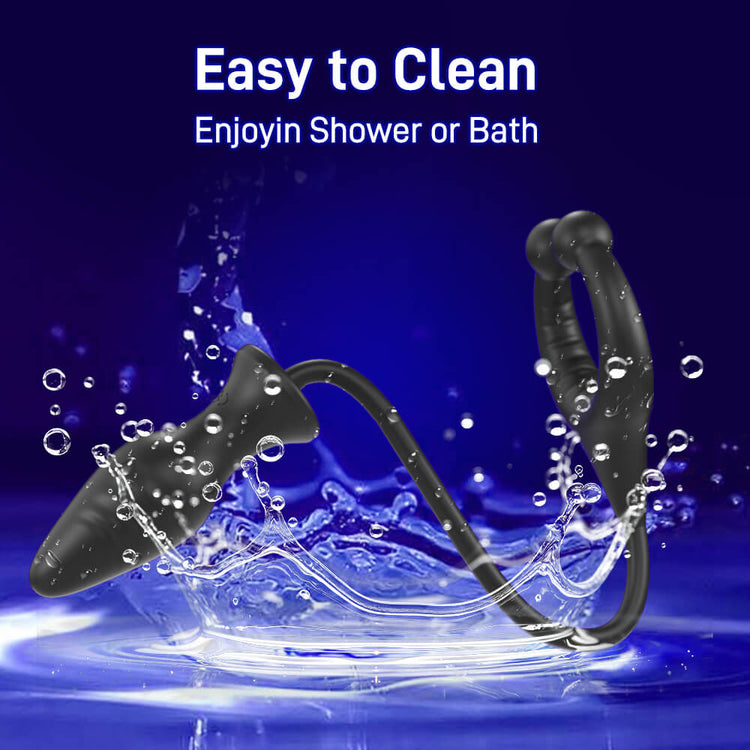 Vortex water-resistant cock ring and anal plug designed for easy cleaning