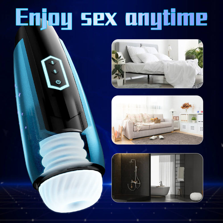 Warrior rechargeable automatic stroker with thrusting and vibration controls