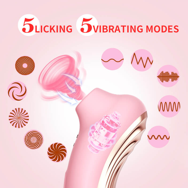 Wolfdog clit licker with 5 rotating licking modes and 5 vibration modes