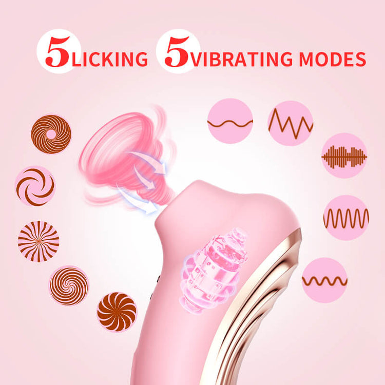 Wolfdog clit licker with 5 rotating licking modes and 5 vibration modes
